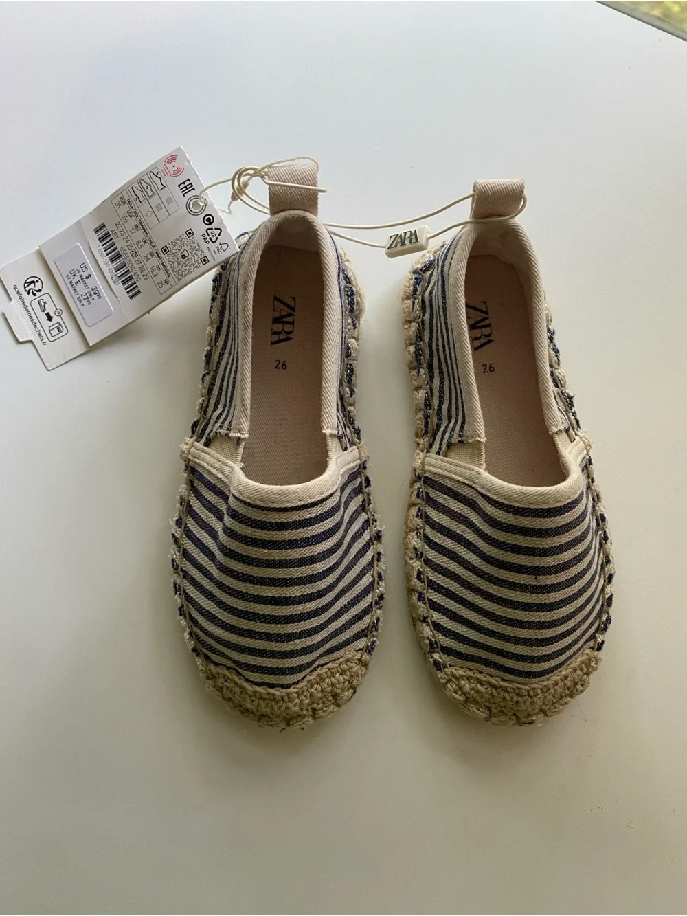 Zara Kids Striped Espadrilles / Size 26 (9.5c) / NWT